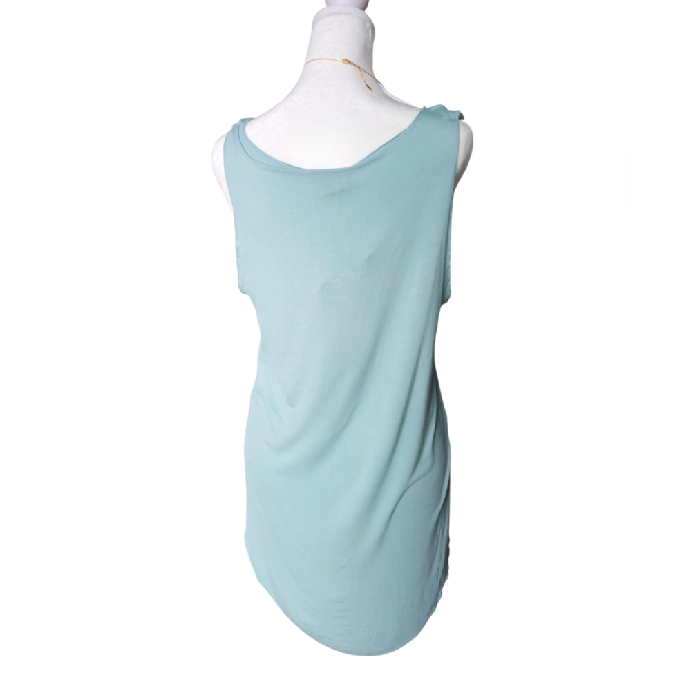 POL Aqua Blue Sleeveless Tunic Tank Top - Size S NWT Boho Casual Festival Summer - Picture 2 of 5